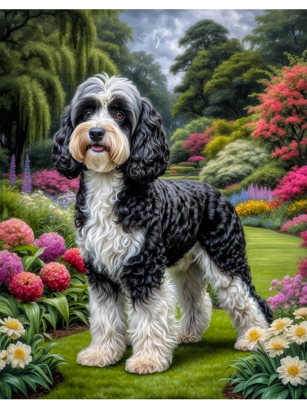 Cockapoo Dog Portrait Paintings