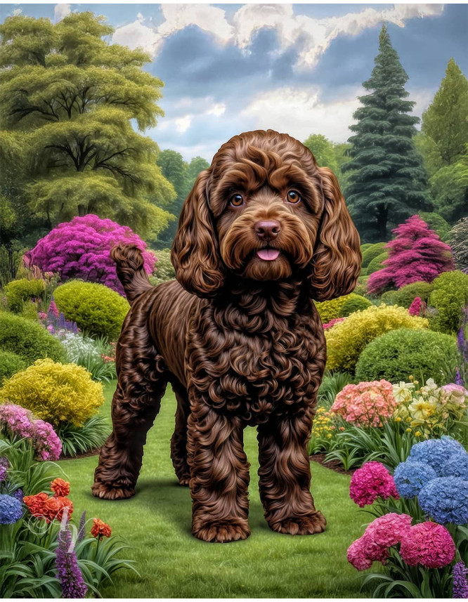 Cockapoo Dog Portrait Paintings