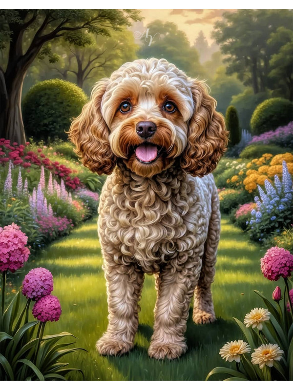 Cockapoo Dog Portrait Paintings