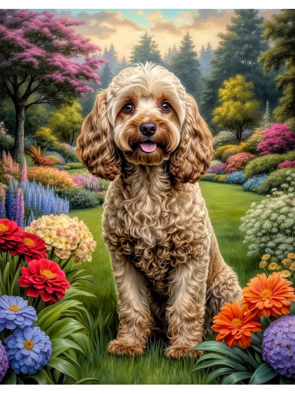 Cockapoo Dog Portrait Paintings