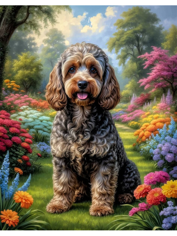 Cockapoo Dog Portrait Paintings