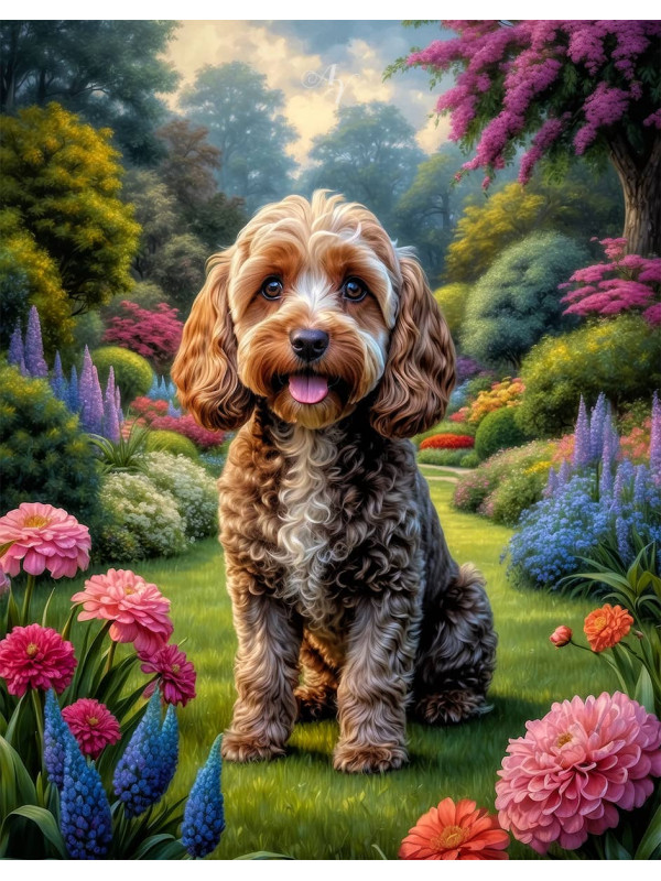 Cockapoo Dog Portrait Paintings