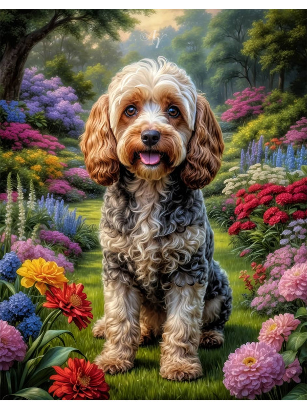 Cockapoo Dog Portrait Paintings