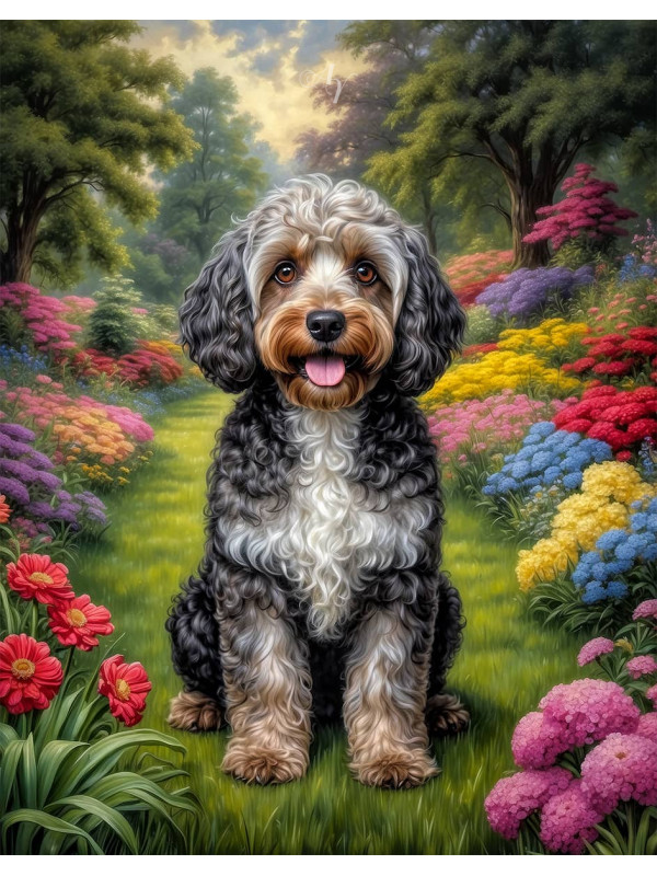 Cockapoo Dog Portrait Paintings