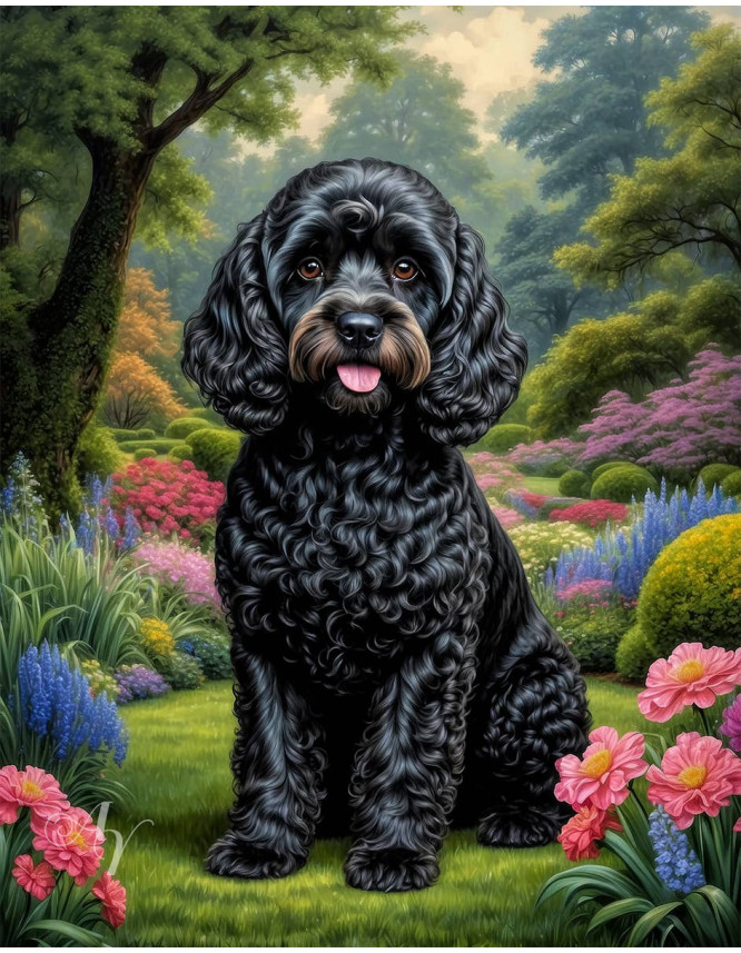 Cockapoo Dog Portrait Paintings