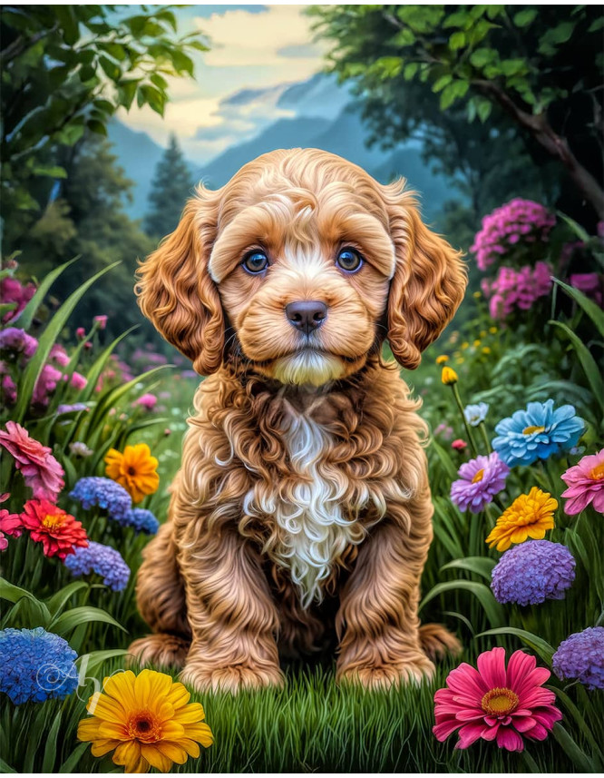 Cockapoo Puppy Portrait Paintings Cockapoo Puppy Portrait Paintings