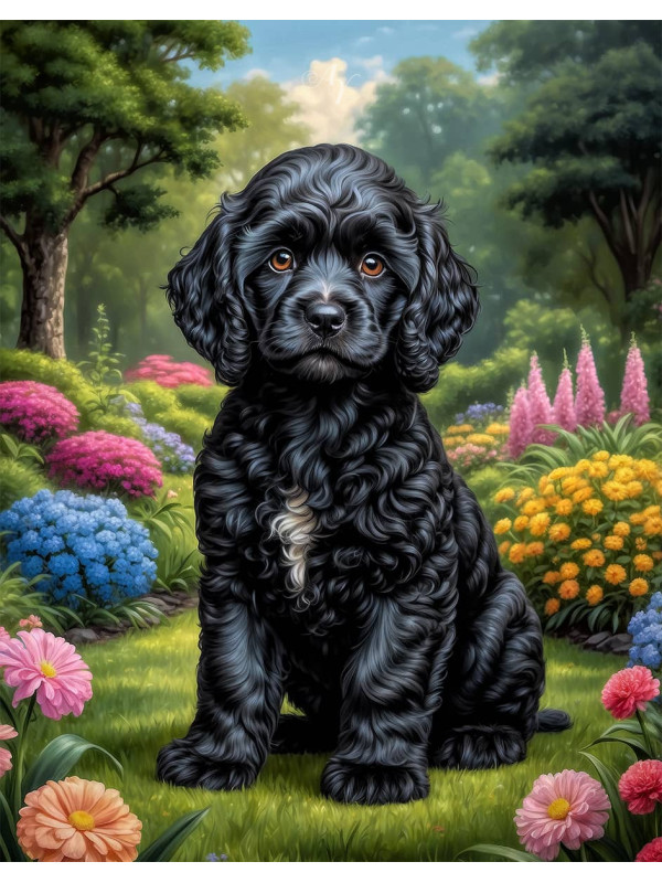 Cockapoo Puppy Portrait Paintings