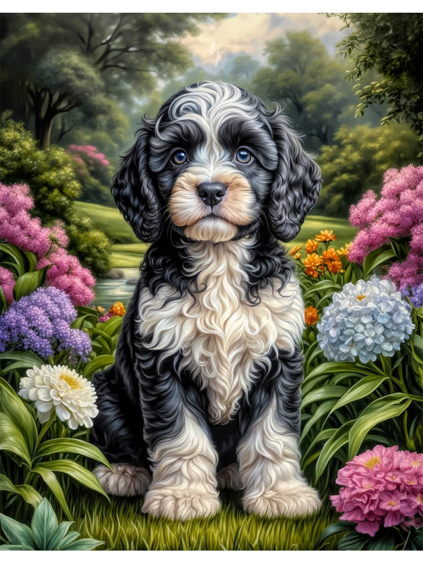 Cockapoo Puppy Portrait Paintings