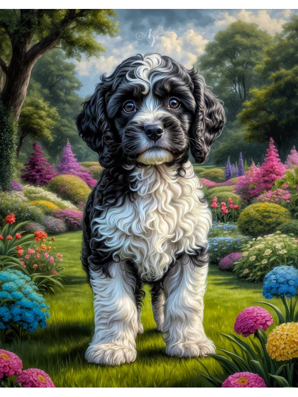 Cockapoo Puppy Portrait Paintings