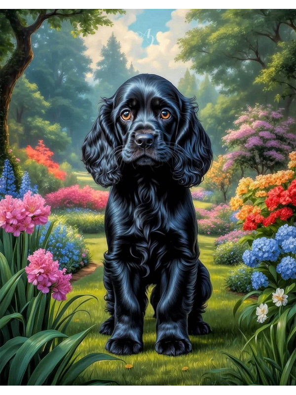 Cocker Spaniel Puppy Portrait Paintings