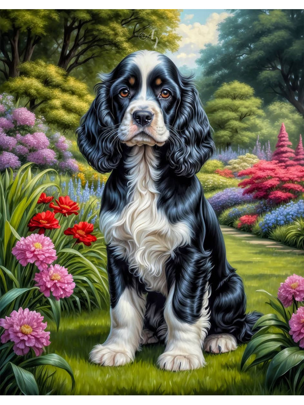Cocker Spaniel Puppy Portrait Paintings