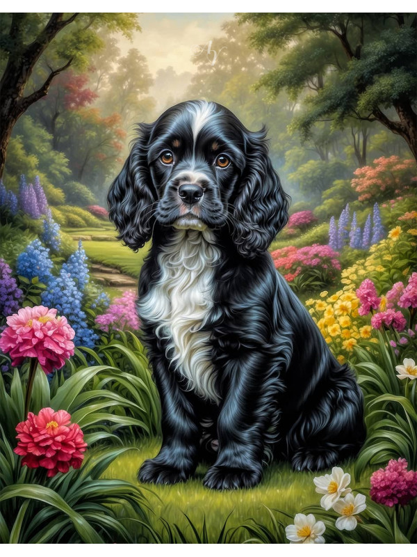 Cocker Spaniel Puppy Portrait Paintings