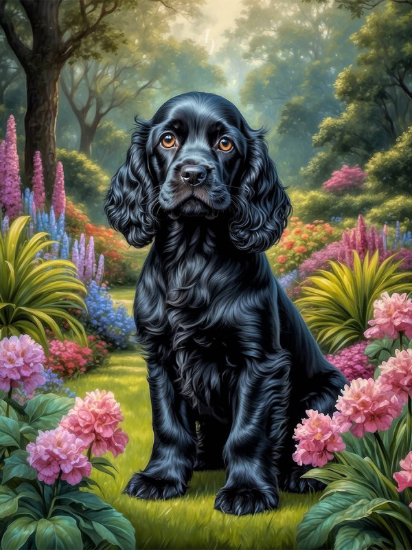 Cocker Spaniel Puppy Portrait Paintings