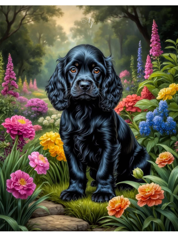 Cocker Spaniel Puppy Portrait Paintings