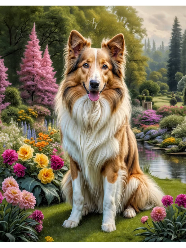 Collie Dog Portrait Paintings
