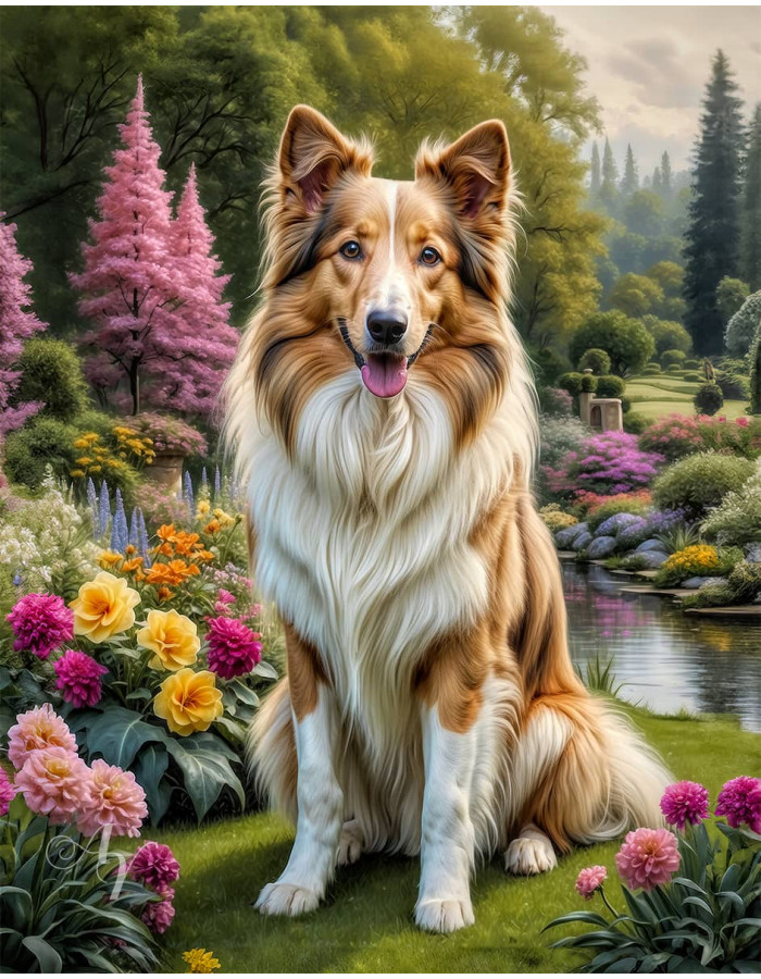 Collie Dog Portrait Paintings Collie Dog Portrait Paintings