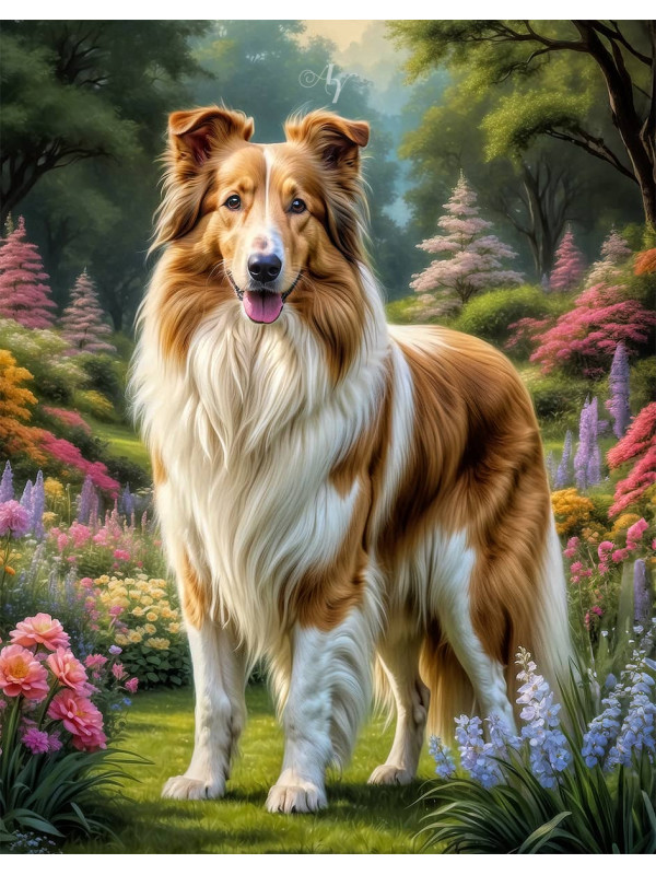 Collie Dog Portrait Paintings
