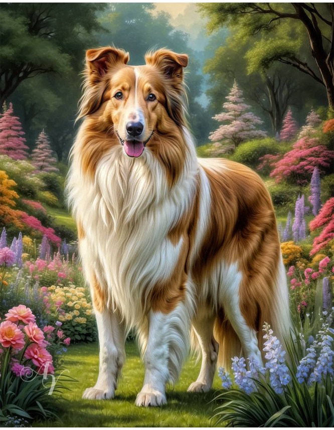 Collie Dog Portrait Paintings