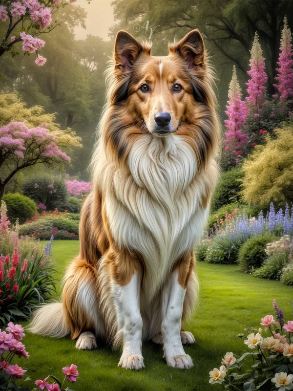 Collie Dog Portrait Paintings