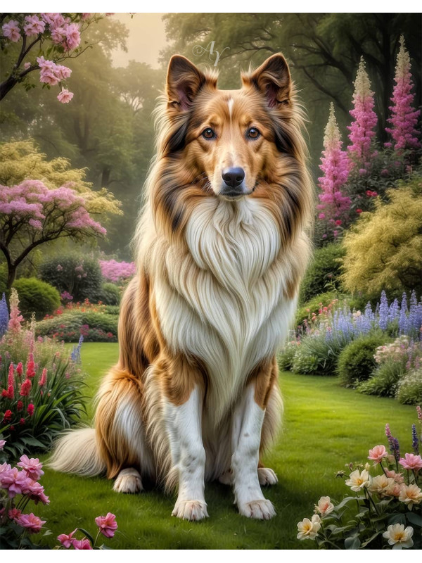Collie Dog Portrait Paintings