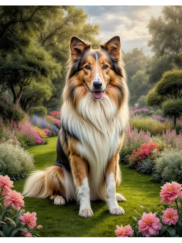 Collie Dog Portrait Paintings