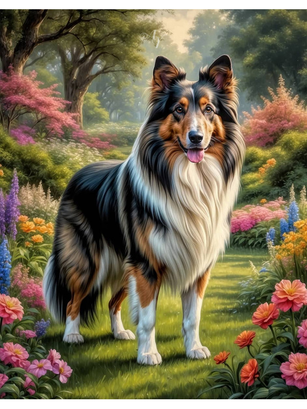 Collie Dog Portrait Paintings