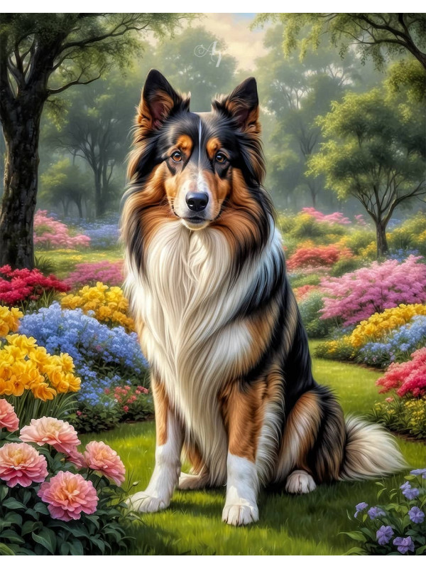 Collie Dog Portrait Paintings