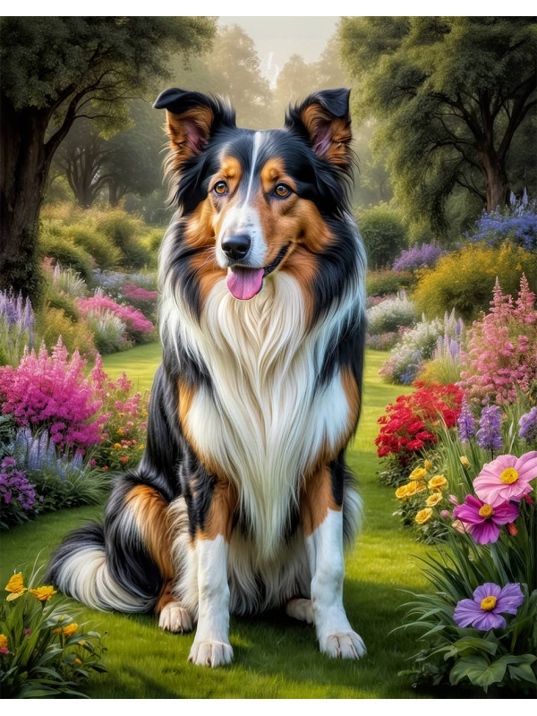 Collie Dog Portrait Paintings