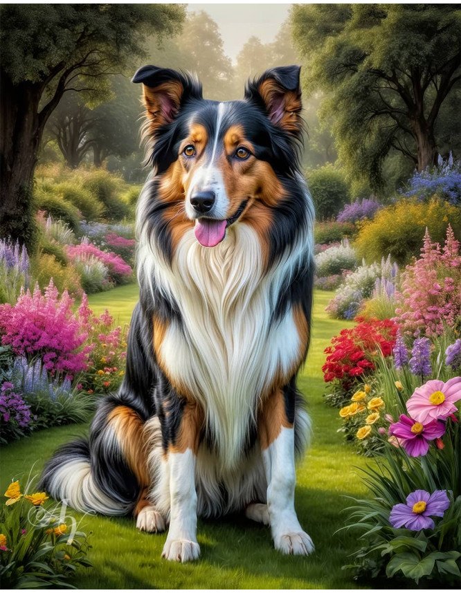 Collie Dog Portrait Paintings