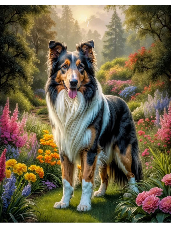 Collie Dog Portrait Paintings