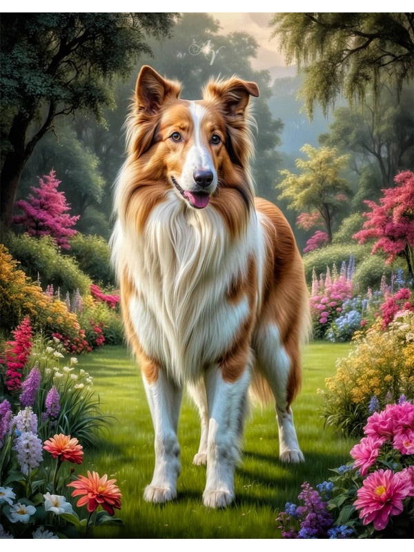 Collie Dog Portrait Paintings