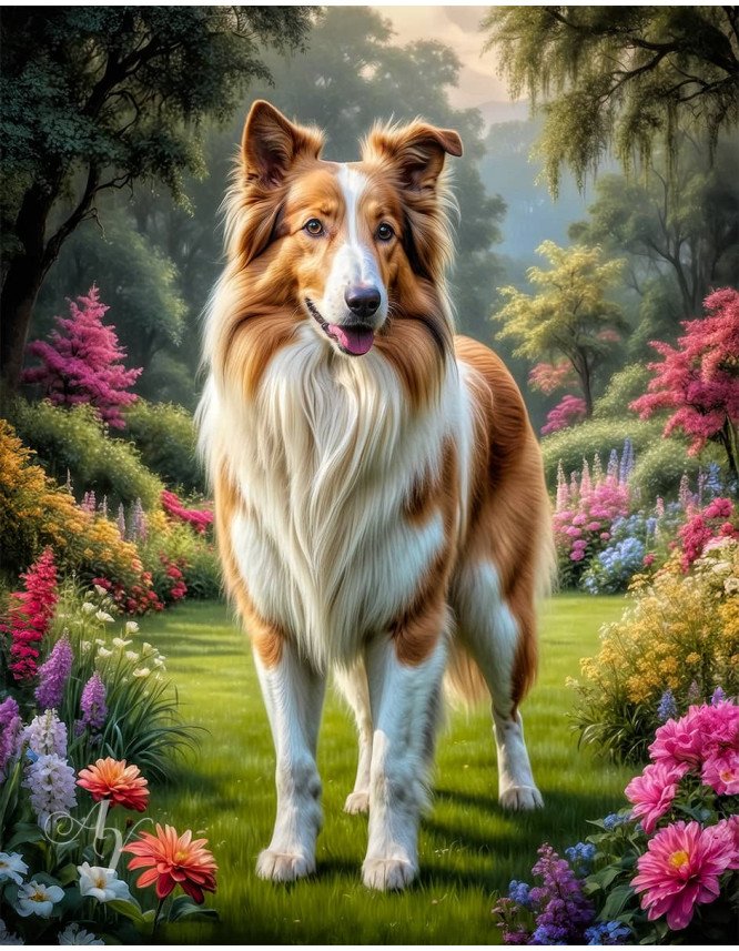 Collie Dog Portrait Paintings Collie Dog Portrait Paintings