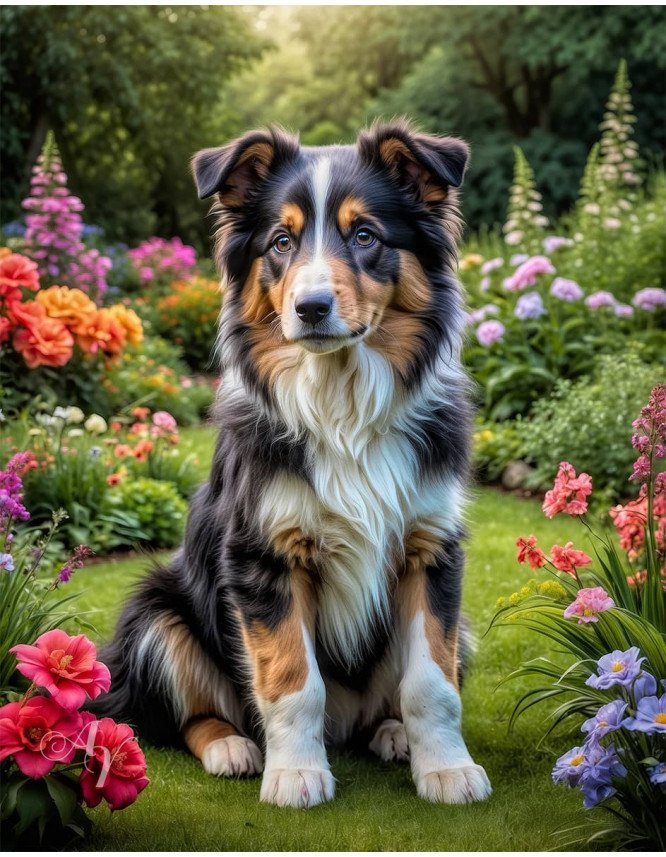 Collie Puppy Portrait Paintings Collie Puppy Portrait Paintings