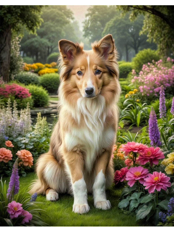 Collie Puppy Portrait Paintings