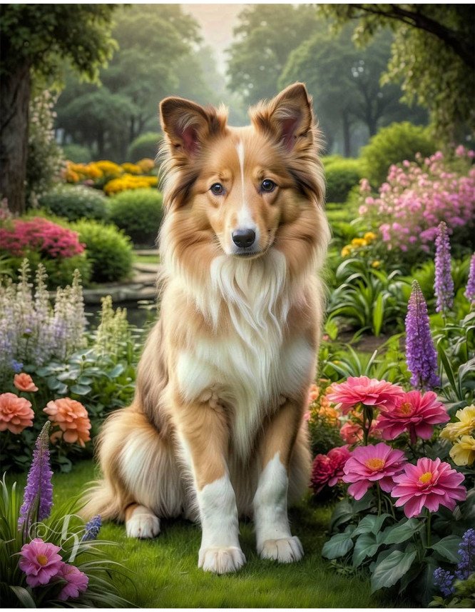 Collie Puppy Portrait Paintings Collie Puppy Portrait Paintings