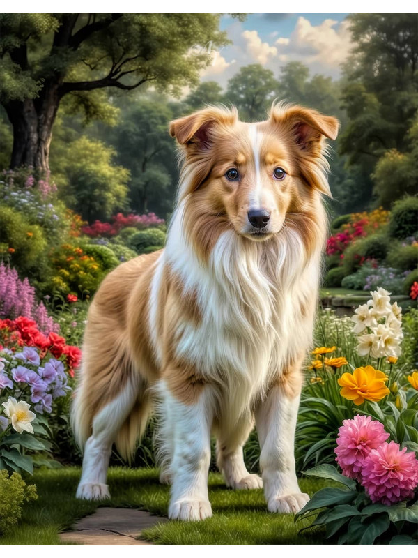 Collie Puppy Portrait Paintings