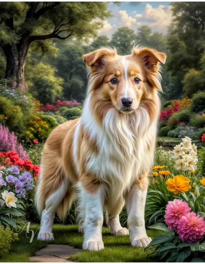 Collie Puppy Portrait Paintings Collie Puppy Portrait Paintings