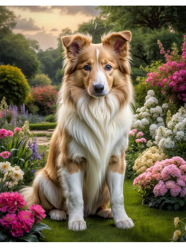 Collie Puppy Portrait Paintings
