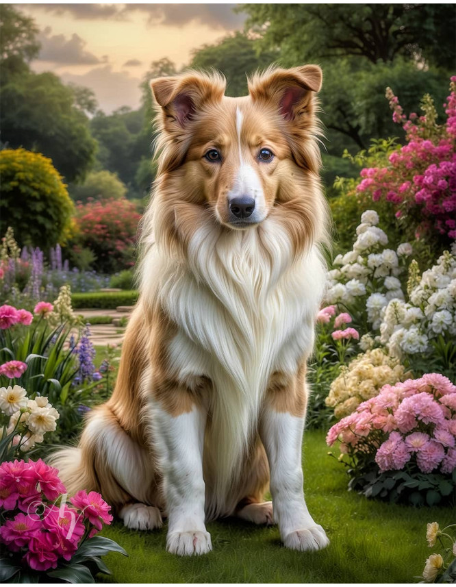 Collie Puppy Portrait Paintings Collie Puppy Portrait Paintings