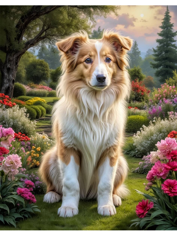 Collie Puppy Portrait Paintings
