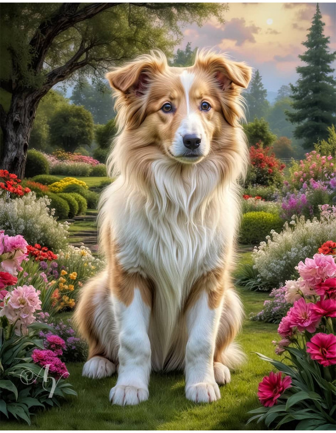 Collie Puppy Portrait Paintings Collie Puppy Portrait Paintings