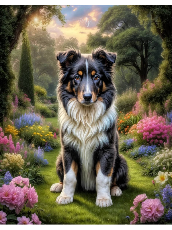 Collie Puppy Portrait Paintings