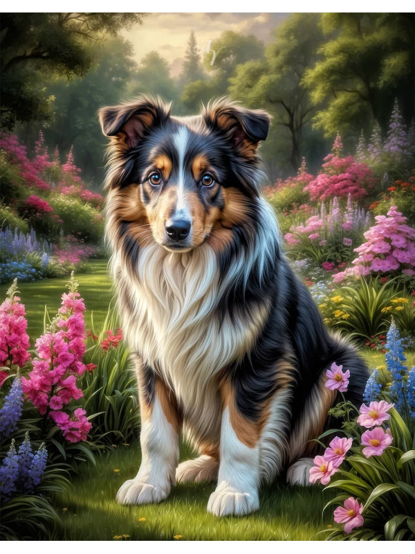 Collie Puppy Portrait Paintings