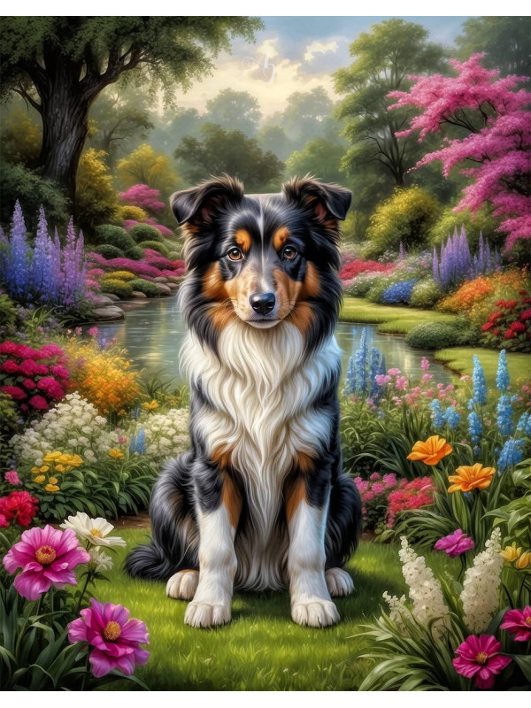 Collie Puppy Portrait Paintings