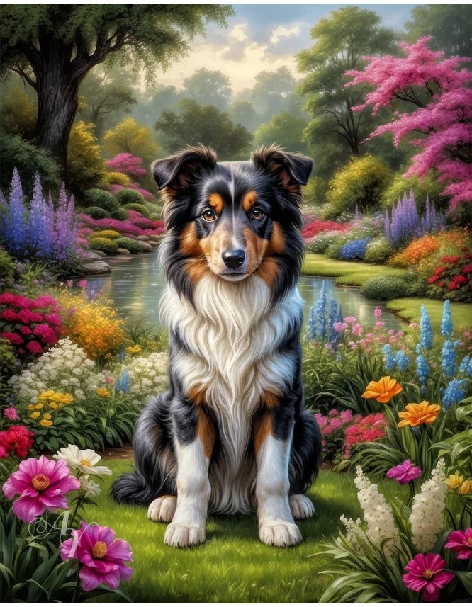 Collie Puppy Portrait Paintings Collie Puppy Portrait Paintings