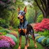 Doberman Pinscher Portrait Paintings