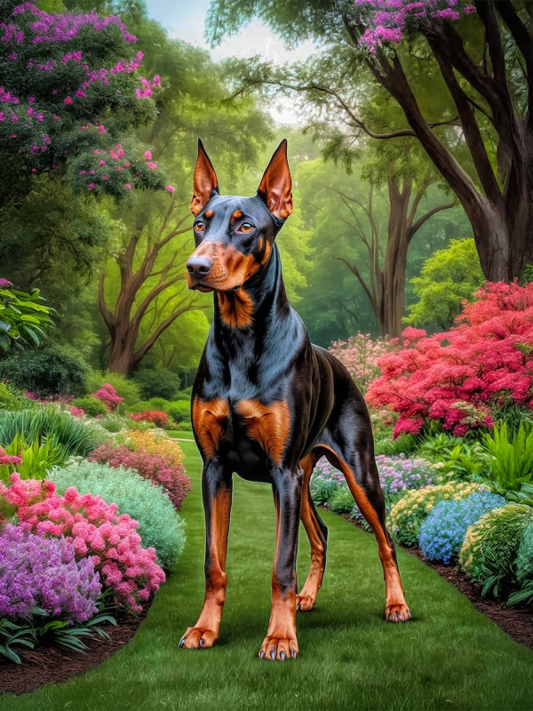 Doberman Pinscher Portrait Paintings
