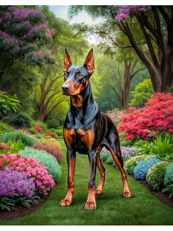 Doberman Pinscher Portrait Paintings