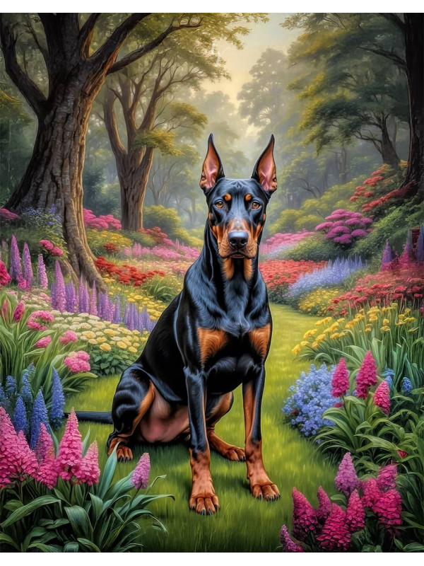 Doberman Pinscher Portrait Paintings