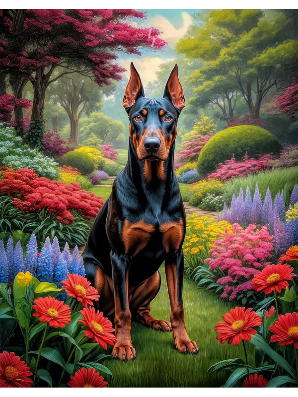 Doberman Pinscher Portrait Paintings